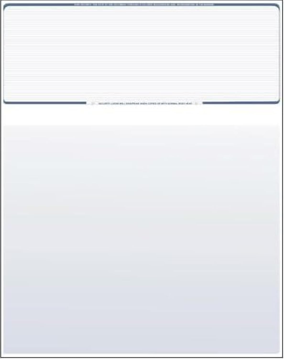 Compuchecks Check on Top Blank Check Paper - 1000 Pack, Quick-Books & Laser Printer Compatible - Security Business Checks with Voucher - 8.5" x 11" Steel Blue Pinstripe
