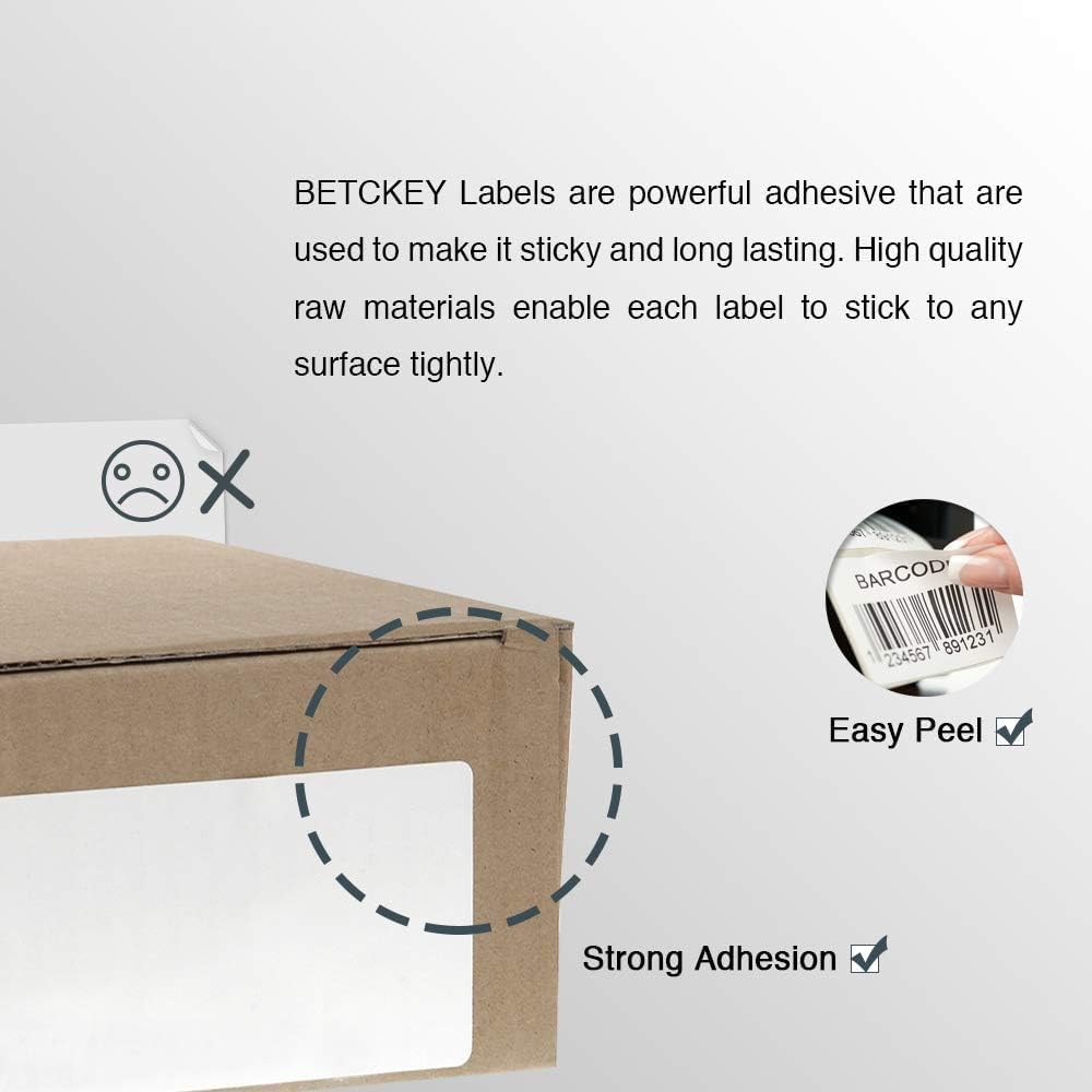 BETCKEY - Compatible DYMO 1744907 4x6 Shipping Labels, Perforated, Compatible with DYMO Labelwriter 4XL Rollo & Zebra, NOT Fit 5XL [12 Rolls/2640 Labels]