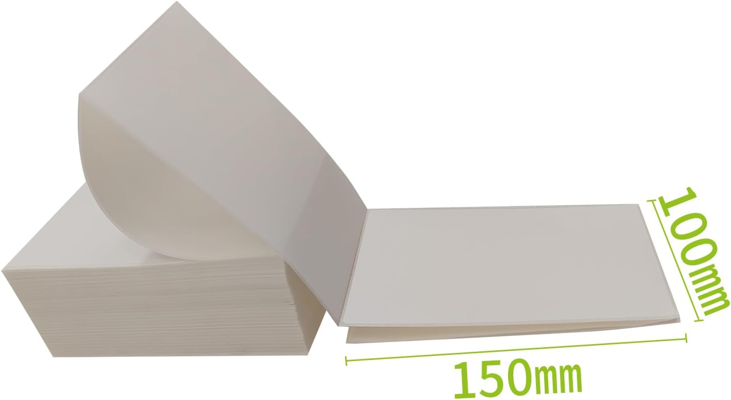 500 4x6 (100x150mm) Fanfold Direct Thermal Shipping Labels – 500 Commercial Grade Labels