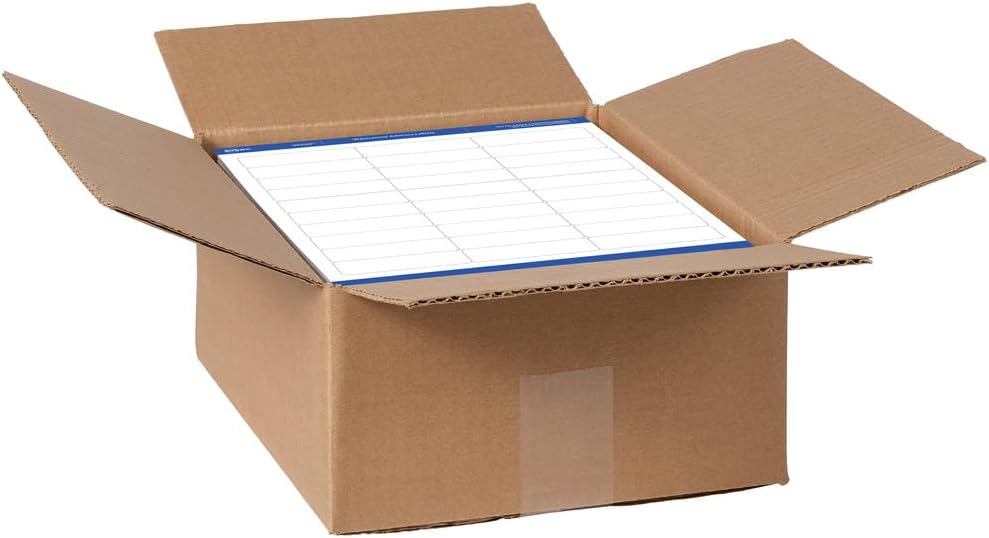 Avery Waterproof Sticker Labels for Printer - 1"x2-5/8" Mailing Labels, Ultrahold Permanent Adhesive, Laser Printers, 15,000 Printable Avery Address Label Sheets (95520)