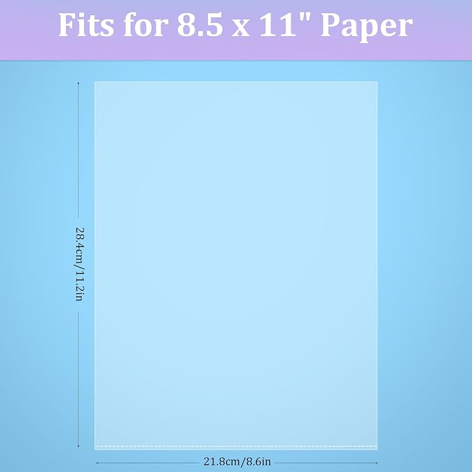 AKONEGE 200 Pack No Holes Sheet Protectors 8.5 x 11 Inch Letter Size Page - Image 2