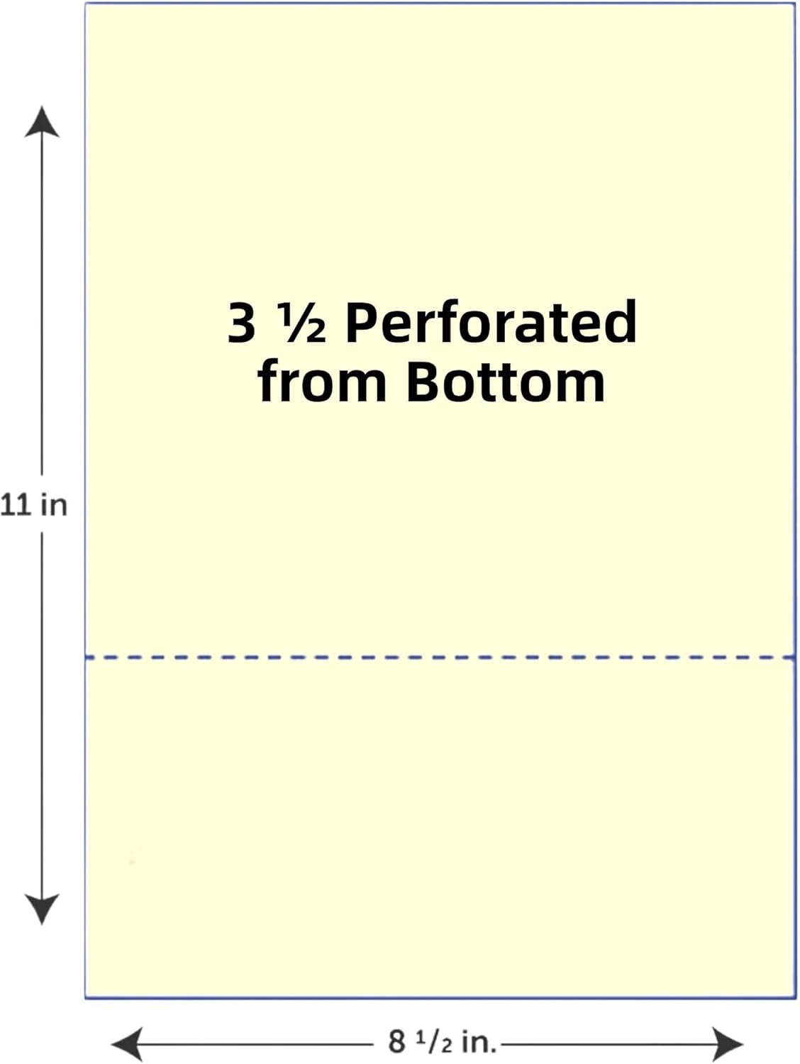 Limited Papers (TM) 8.5x11 Perforated Paper, 20/50 Pound, 75 GSM, Variety of Perforation Sizes and Colors, for Forms, Tickets, Postcards, Business Cards. (Buff, 2 up – 3.5” from bottom)