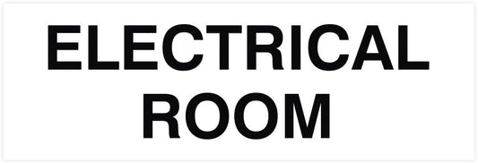 All Quality Basic Electrical Room Door/Wall Sign | Durable Construction | Building Safety - White - Small (1 Pack)