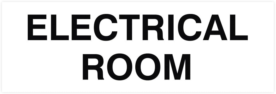 All Quality Basic Electrical Room Sign | Durable Construction | Building Safety - White - Medium (1 Pack)