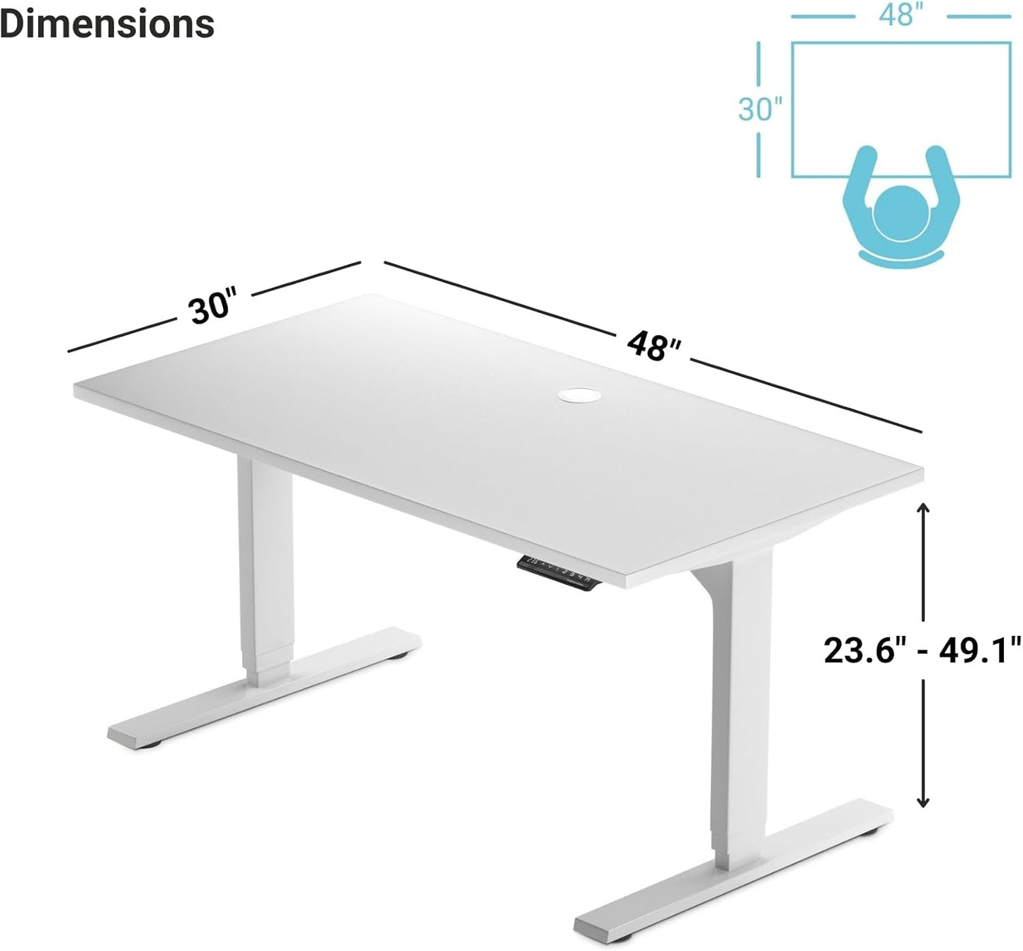 Progressive Desk Stand Up Height Adjustable Electric Standing Desk - 48" x 30" with Dual Motor, 3 Stages Sit Stand Table - Bright Beech, Gray Frame