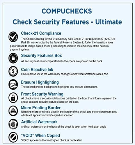 Business Voucher Check Stock - Computer Laser Checks - 1000 Sheets, Check on Bottom, Brown Marble