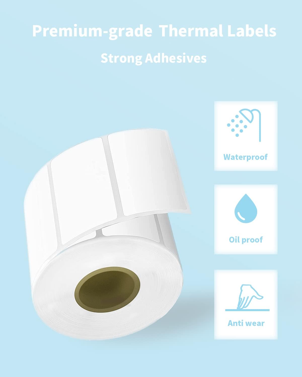 Phomemo 1.25x2.25” White Direct Thermal Label for Address, Self-Adhesive Thermal Stickers Labels, Printer Label for Address, Logo, Shipping, Barcodes, QR Code (1000 Labels/Roll,1 Roll