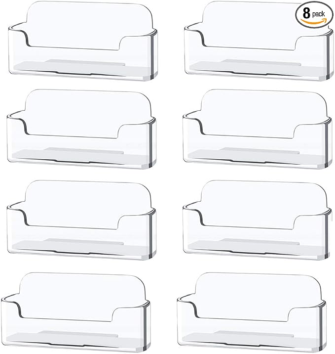 Qizpcer 8 Pack Plastic Business Card Holder by Qizpcer