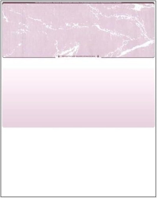 Compuchecks Check on Top Blank Check Paper - 100 Pack, Quick-Books & Laser Printer Compatible - Security Business Checks with Voucher - 8.5" x 11" Burgundy Marble