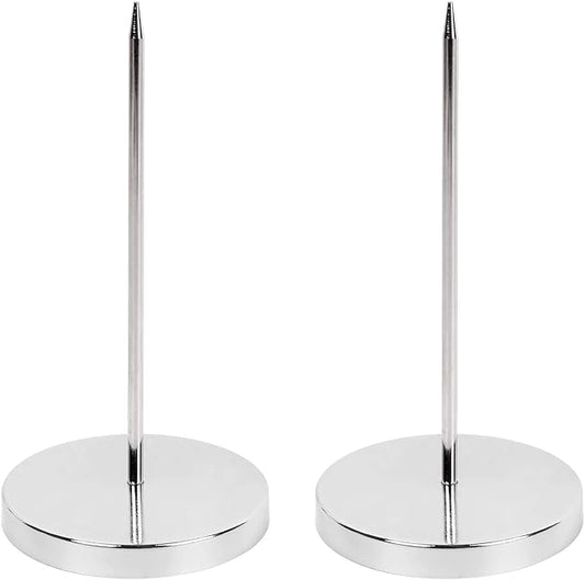 2PCS Bill Fork, Rod Paper Holder Spike, Stainless Steel Check Bill Holder by DOREXLON