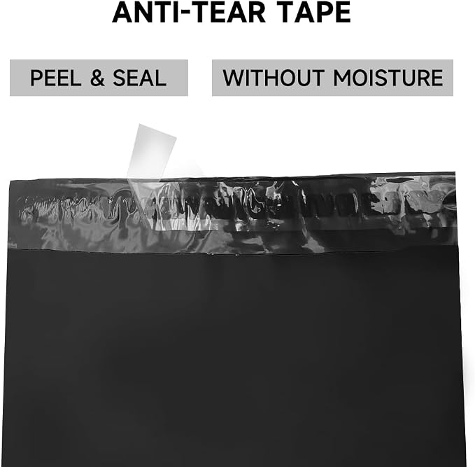 Black Poly Mailers 12x15.5 Inch, 500 Pack | Self-seal shipping bags - Image 5