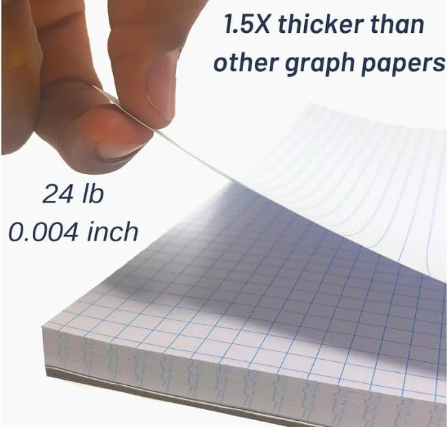 Mr. Pen- Graph Paper, 8.5"x11", 55 Sheets, 4x4 (4 Squares Per Inch), 3-Hole Punched, Math Graph Paper Pad, Computation Pads, Back to School Supplies