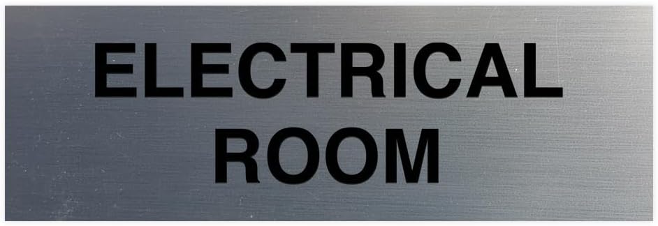 All Quality Basic Electrical Room Sign | Durable Construction | Building Safety - Silver - Medium (10 Pack)