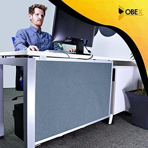OBEX Acoustic Table Mounted Modesty Desk Privacy & Sound Absorbing Panel for Office Cubicles, 18" x 66", Twilight