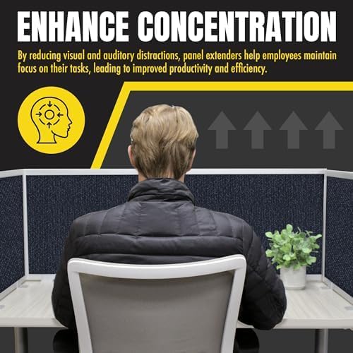 OBEX Acoustic Mounted Screen Privacy Panel Table Top Separator, Sound Blocking Desk Divider (Slate, 24" X 30")