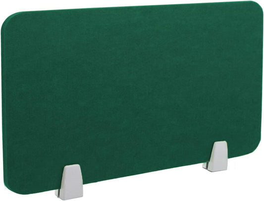 Icegrey Acoustic Desk Divider Privacy Panel Removable Sound Absorbing Desk Partition Board with 2 Clips for Student Call Centers Offices Braries Classrooms Library, Dark Green, 19.5x11.7"