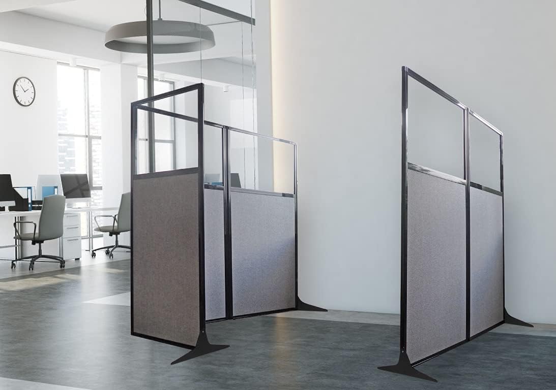Versare Workstation Partition | Portable Wall Divider | Modern Office Cubicle | Free Standing Privacy Screen | Flexible Work Space | 99" x 70" Blue Spruce Fabric Panels