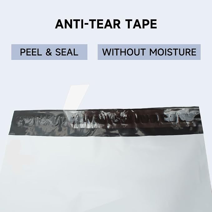 White Poly Mailers 12x15.5 Inch, 100 Pack | Self-seal shipping bags - Image 3