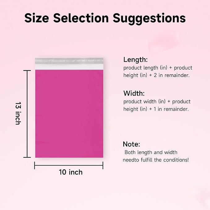 Pink Poly Mailers 10x13 Inch, 100 Pack | Self-seal shipping bags - Image 3