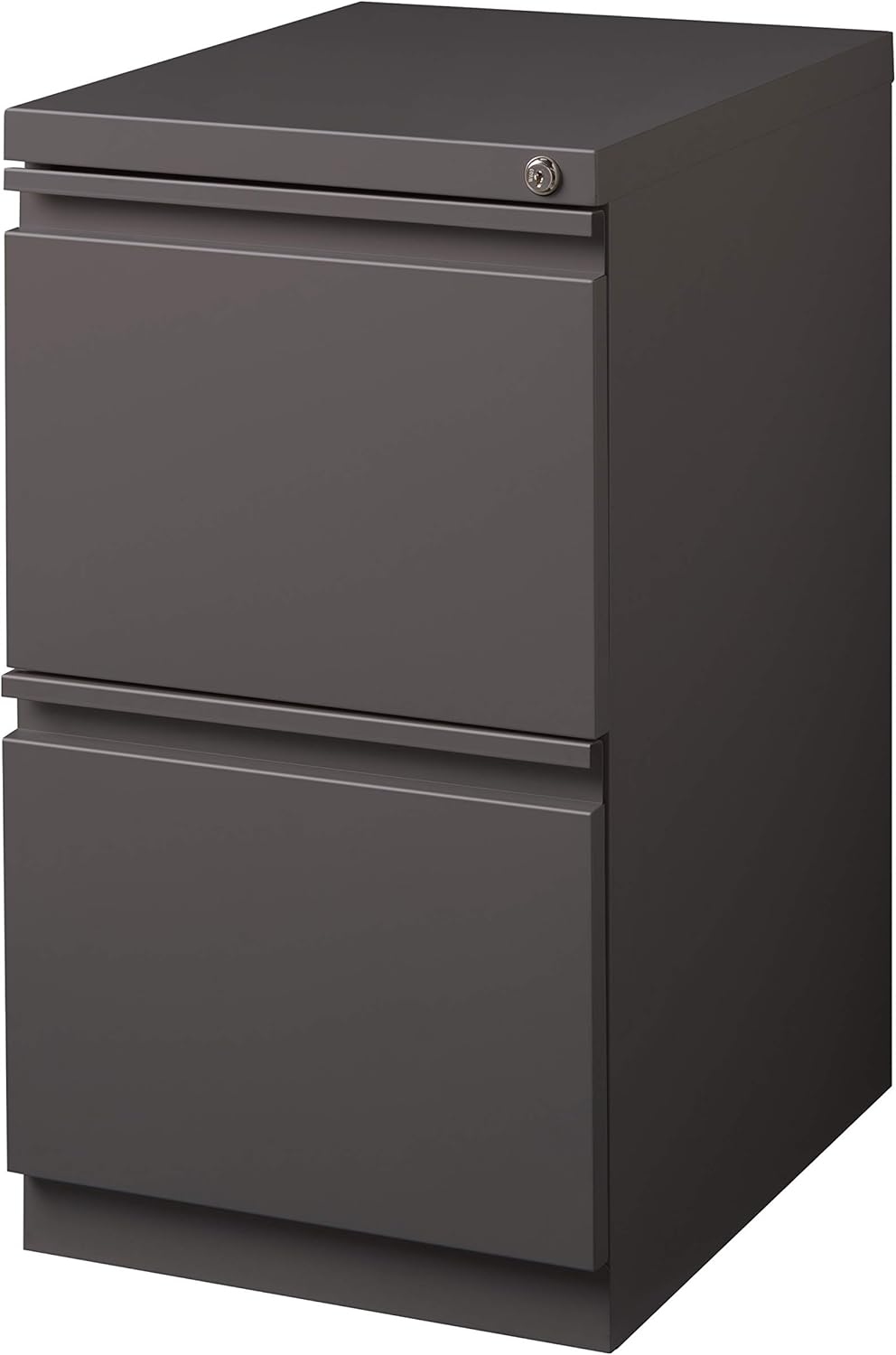 20 Inch Deep Metal 2 Drawer File with Full Pull, for Home and Office, Holds Letter Width Hanging Folders Mobile Pedestal, Medium Tone