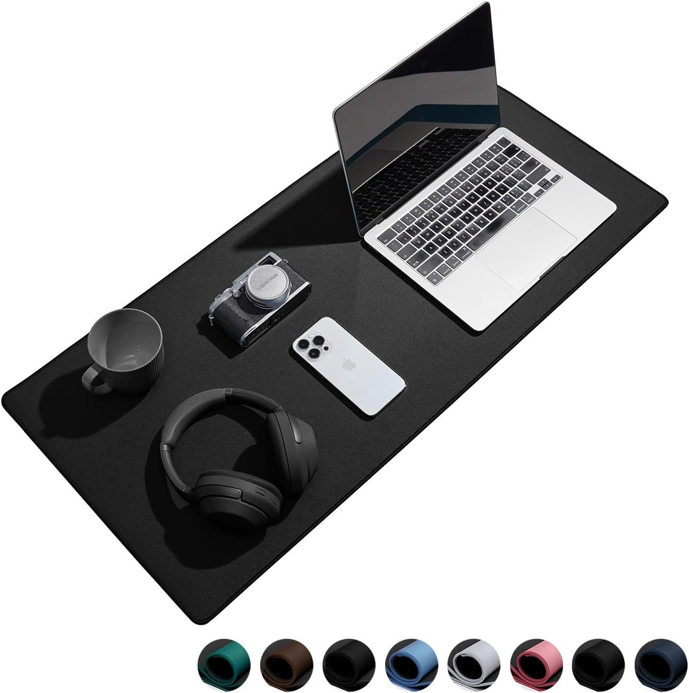 Waterproof Large Gaming Mouse Pad with Durable Stitched Edges, Non-Slip Rubber Base, Grainy Jacquard Mouse Mat Desk Pad for Home Office Gaming, 15.74"x35.43"x0.12", Black