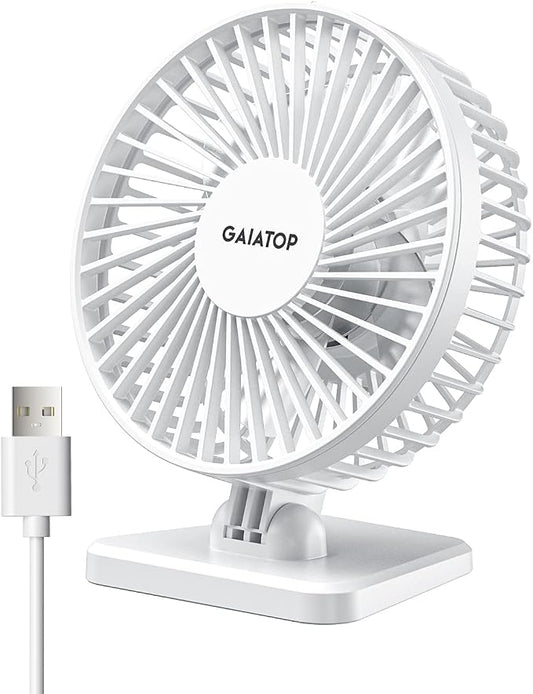 Gaiatop USB Desk Fan, Small But Powerful, Personal Portable Quiet 3 Speeds by GAIATOP