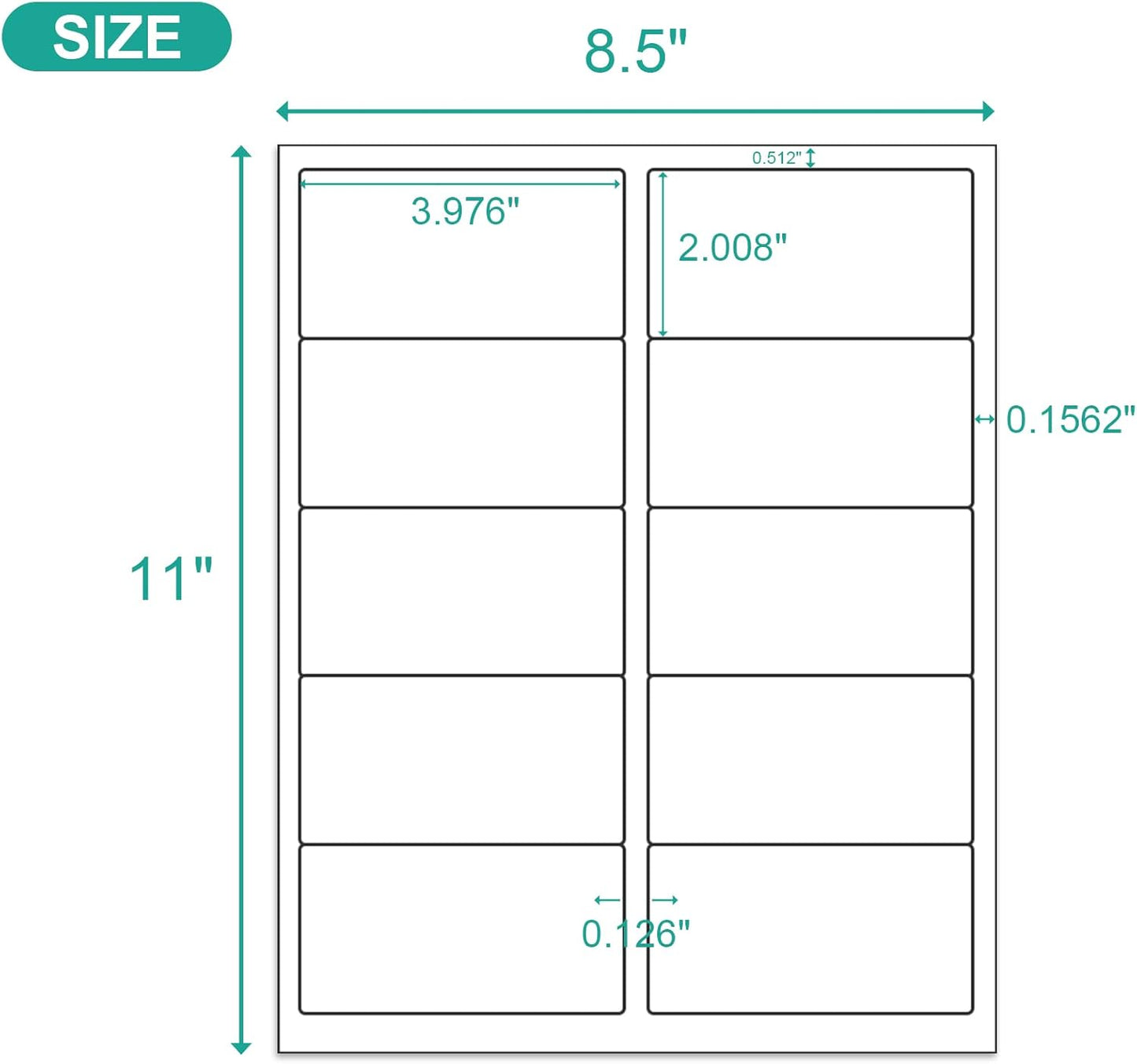 MFLABEL 2x4 Shipping Address Labels - 10-UP, 3000 Count, 300 Sheets for Printer - Internet Mailing Stickers, 2" x 4" FBA Labels for Laser/Inkjet Printer