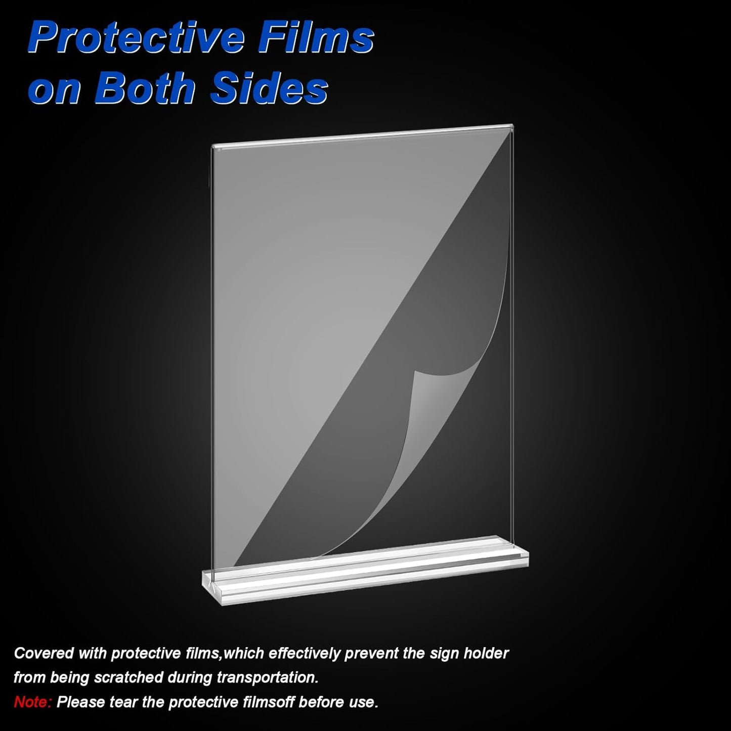 Acrylic Sign Holder,Clear Plastic Sign Holder8.5x11 inches Paper Card T Shape Double Sided Display Stand Picture Frame Desktop Menu Signs Office,Store, 3 Pack