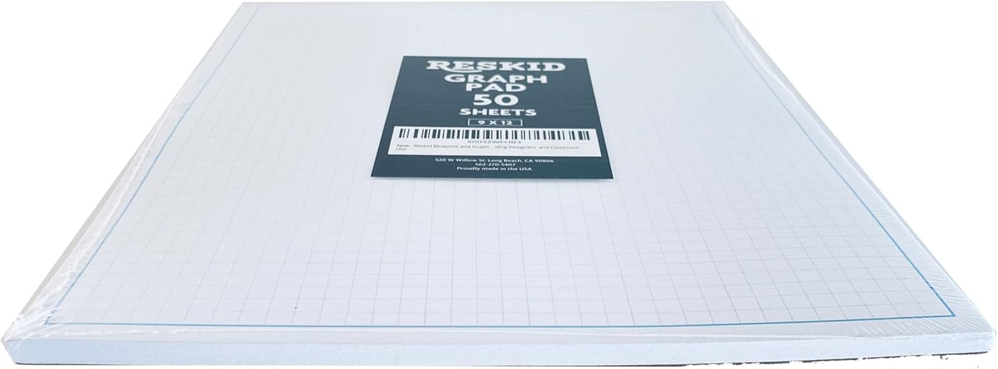 Blueprint and Graph Paper Pad - 50 Sheets Per Pad - 70lb Text - For Drawing, Designing, and More - Perfect Tool for Young Artists, Budding Designers, and Classroom Use (5, 9x12)