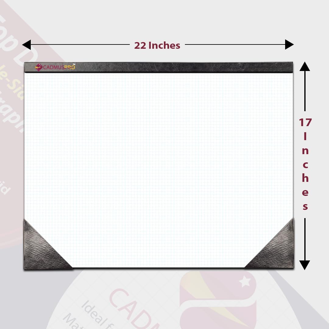 Top Desk Graph Paper Pad 22x17 Inch, 50 Sheets, Double-Sided, 80 GSM Large Quadrille Grid Paper for Drafting, Design, Art & Illustration, Architecture and Academic Use