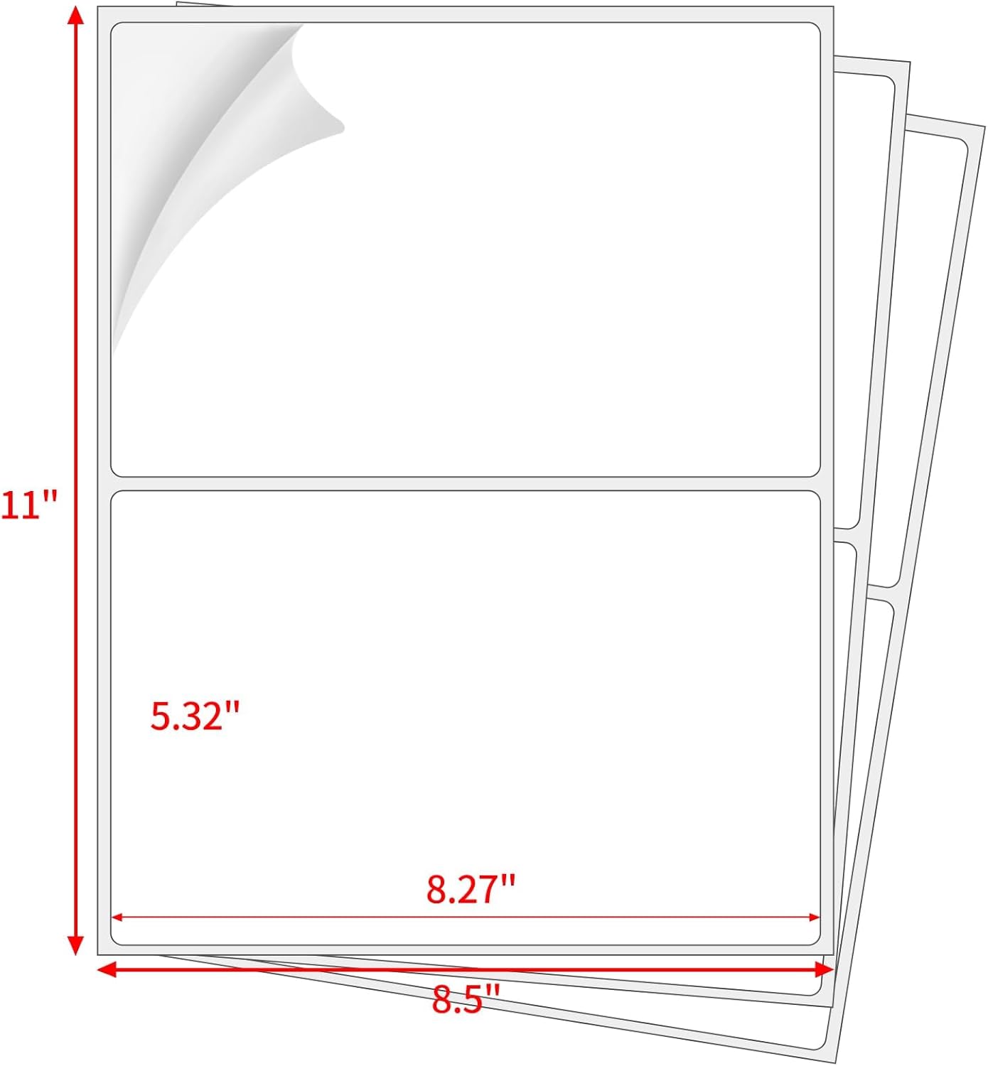 Coopaty Half Sheet Shipping Labels 8.5" x 5.5" Sticker Labels for Laser & Ink Jet Printers, 2 Per Page Self Adhesive Mailing Labels for Packages (4000 Labels)