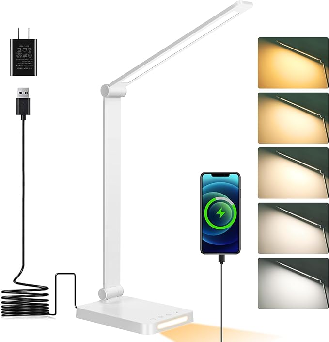 Dott Arts LED Desk Lamp with USB Ports, Touch Control, 5 Color Modes, 3 by DottArts