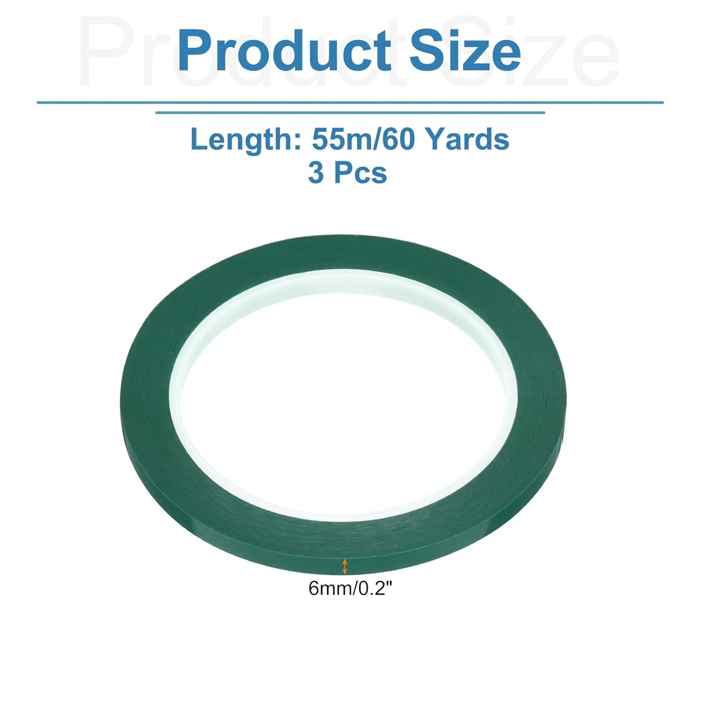 uxcell 3pcs 1/4" x 60 Yard Graphic Tape Whiteboard Grid Marking Tape Pinstripe Chart Line, Green