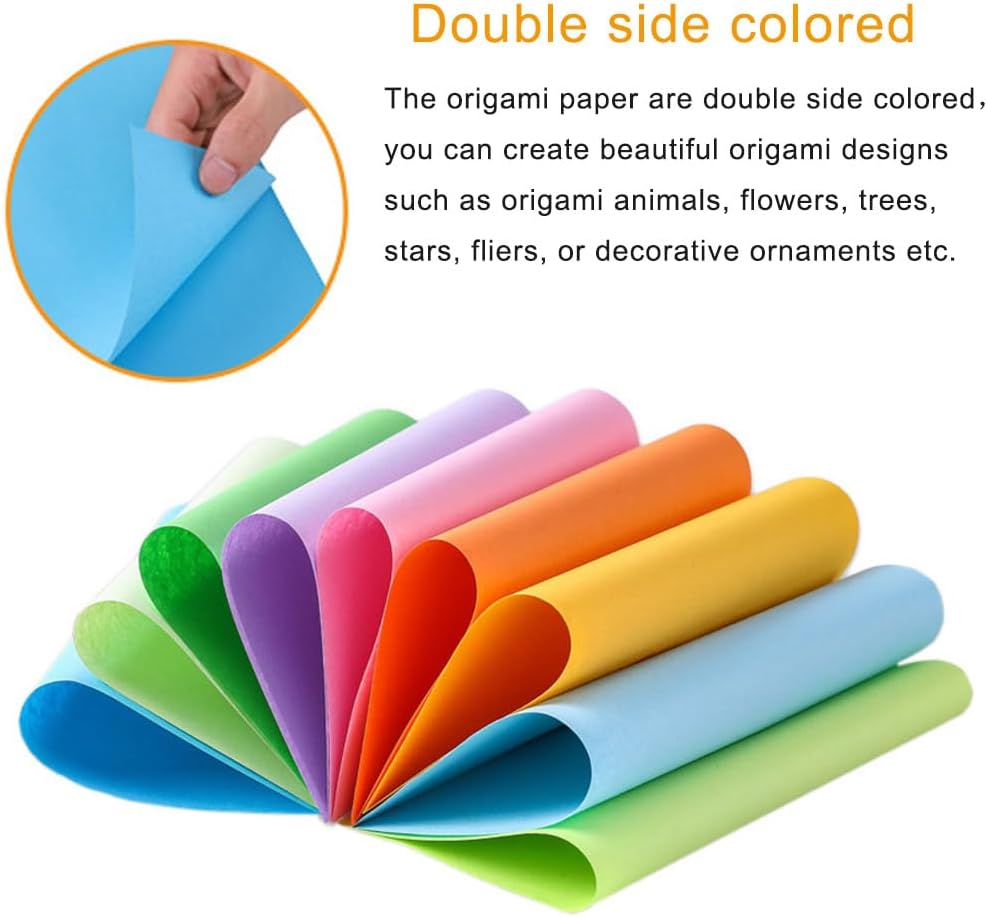 A4 Origami Paper Light Blue 100 Sheets, 8.27×11.7 inch Double Sided Color Easy Fold Big Origami Paper A4 Colored Copy Paper Thin 70gsm for Beginners, DIY handwork Art and Craft Projects (210 x 297 mm)