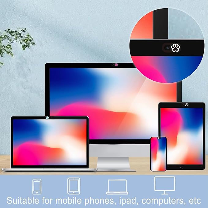 6Pcs 6 Styles Paw Print Cute Laptop Camera Cover 0.04 Inch Privacy Guard - Image 7