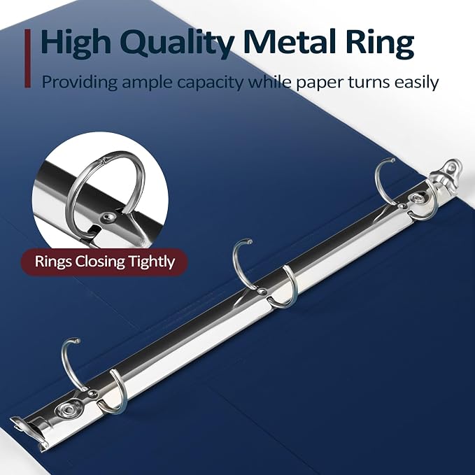 BinderX Extra Durable 3 Ring Binder, Round Ring 1 Inch, Fits 175 Sheets - Image 4