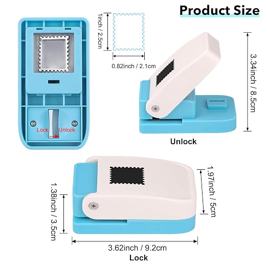 BAOFALI 3Pcs Stamp Puncher, Stamp Punch 1X0.8inch Rectangular Postage Stamp - Image 2