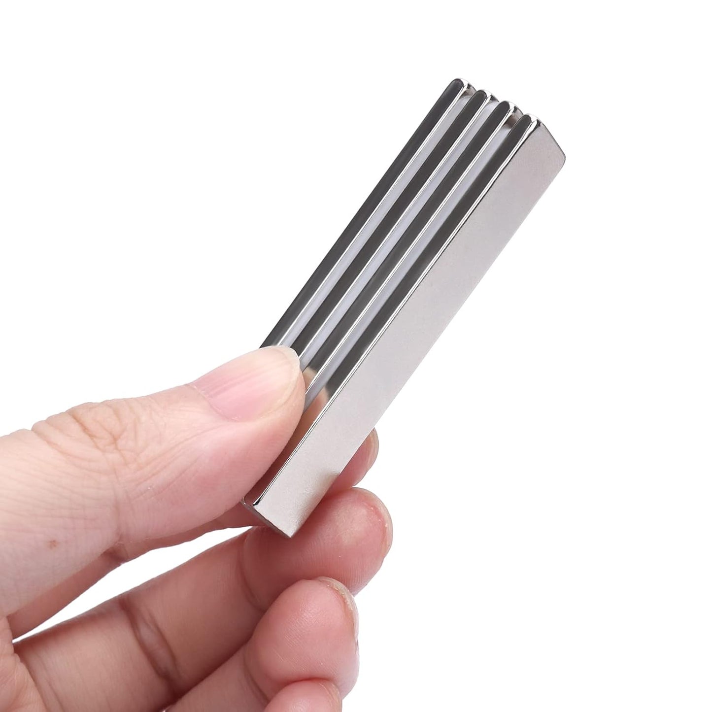 LOVIMAG Strong Neodymium Bar Magnets with Double-Sided Adhesive, Rare Earth Metal Neodymium Magnet for Fridge, Scientific, Shower Door, Office Etc, 60 x 10 x 3 mm, Pack of 4