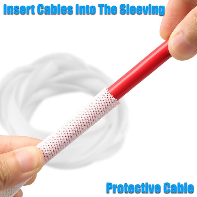 25ft PET Expandable Braided Cable Sleeve 13/16inch Pet Braided Cable Sleeve - Image 4