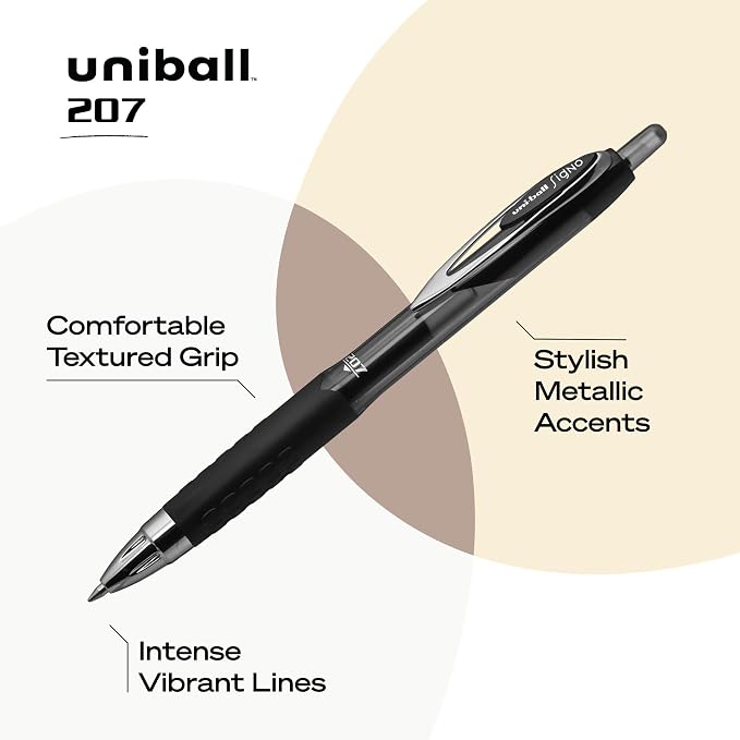 uni-ball® 207™ Retractable Fraud Prevention Gel Pens, Medium Point, 0.7 mm - Image 3