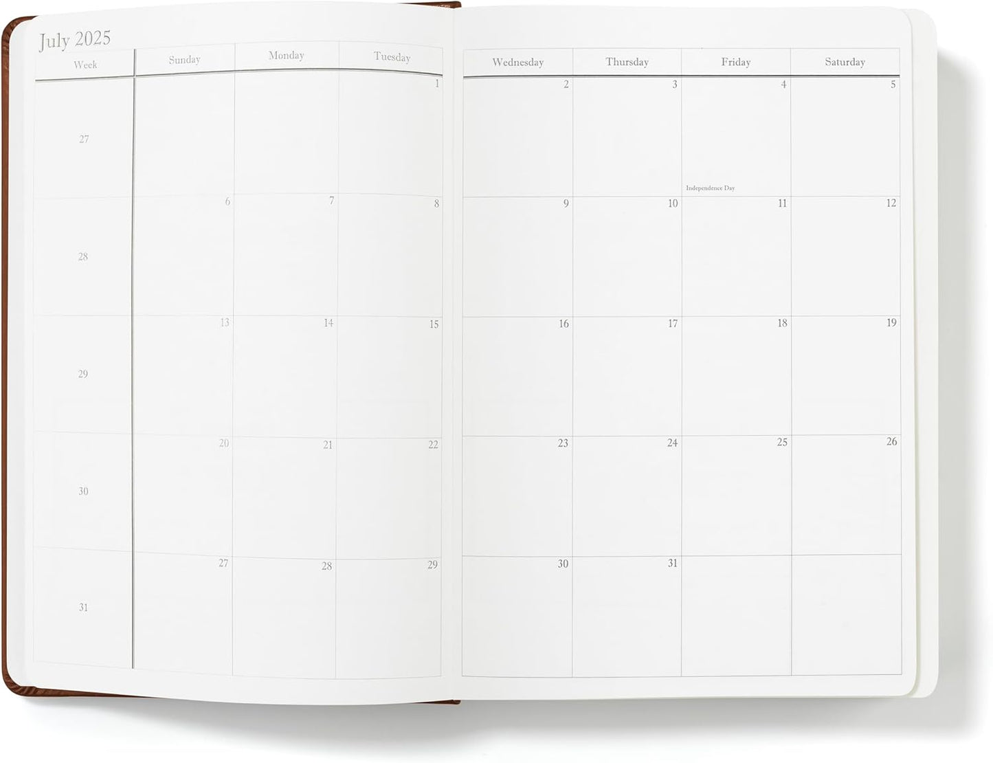 Wykeham's Executive 2025-26 Daily Journal Planner – Customization Available – Mid-Year Academic Diary (Brown, 8.5"×5.5")