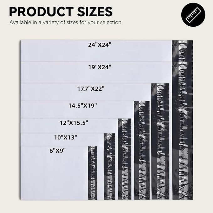 14.5"x19" Poly Mailers，White Shipping and Envelope Bags Pack of 50 - Image 2