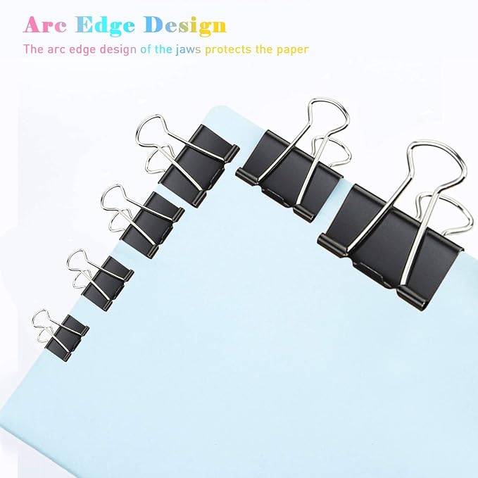 Medium Binder Clips, 144 Pack, 1-1/4 Inch, 1.25 Inch, Standard 32mm, Capacity - Image 6