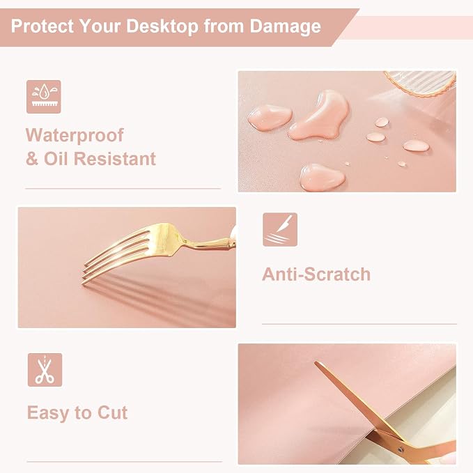 OstepDecor Pink Table Cover Protector 16 x 36 Inch, 1.5mm Thick Plastic Table - Image 5