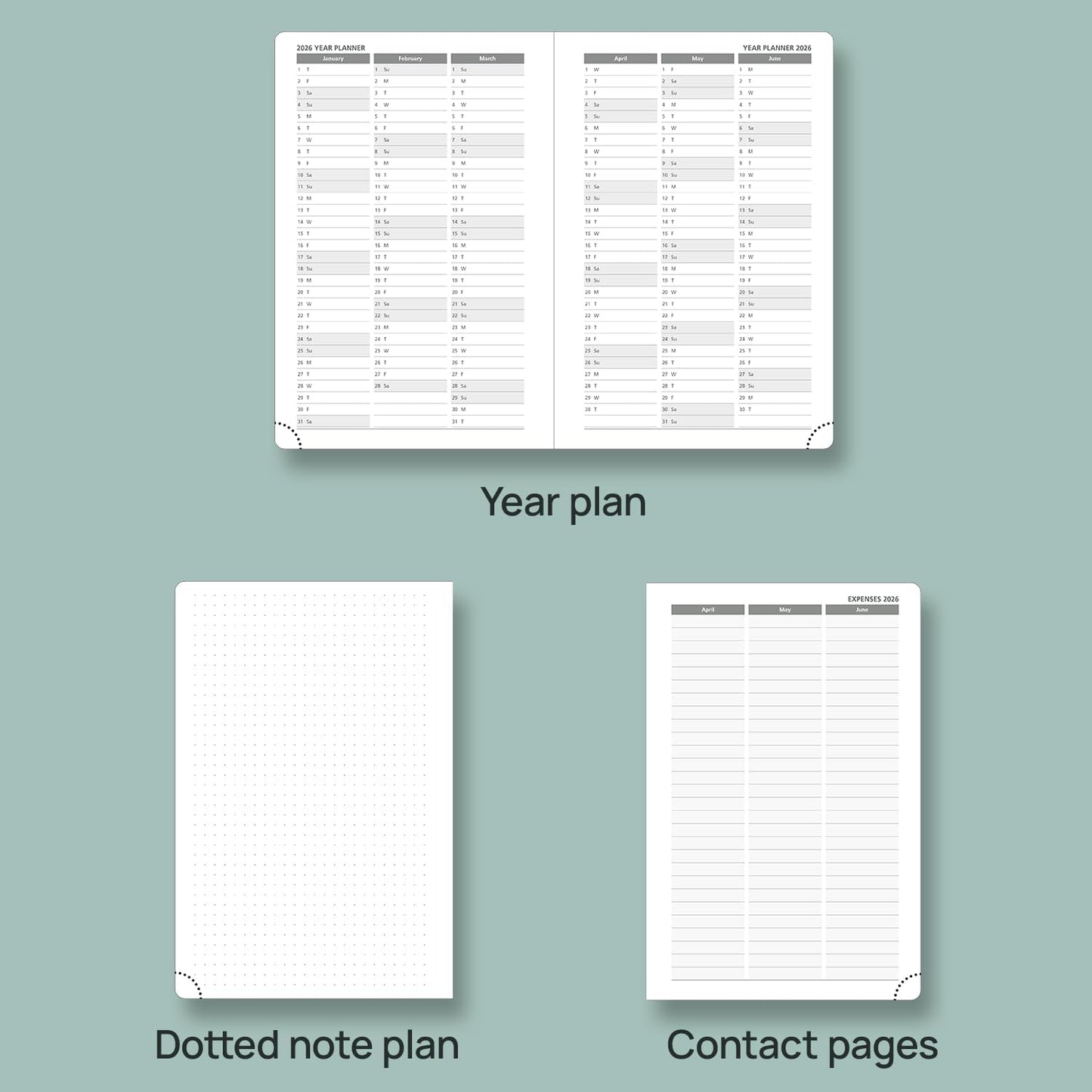 POPRUN 2025-2026 Daily Planner One Page Per Day (Medium - 5.75'' x 8.5'') - Academic Calendar (July 2025 - June 2026), 2025 Day Appointment Book with Monthly Tabs, Hardcover - Burgundy