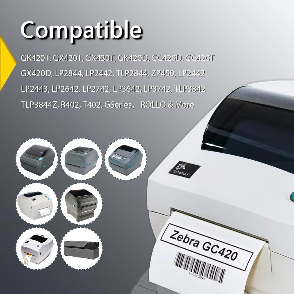 BETCKEY - 3" x 3" (76 mm x 76 mm) Multipurpose & Large Square Labels Compatible with Zebra & Rollo Label Printer,Premium Adhesive & Perforated [6 Rolls, 3000 Labels]