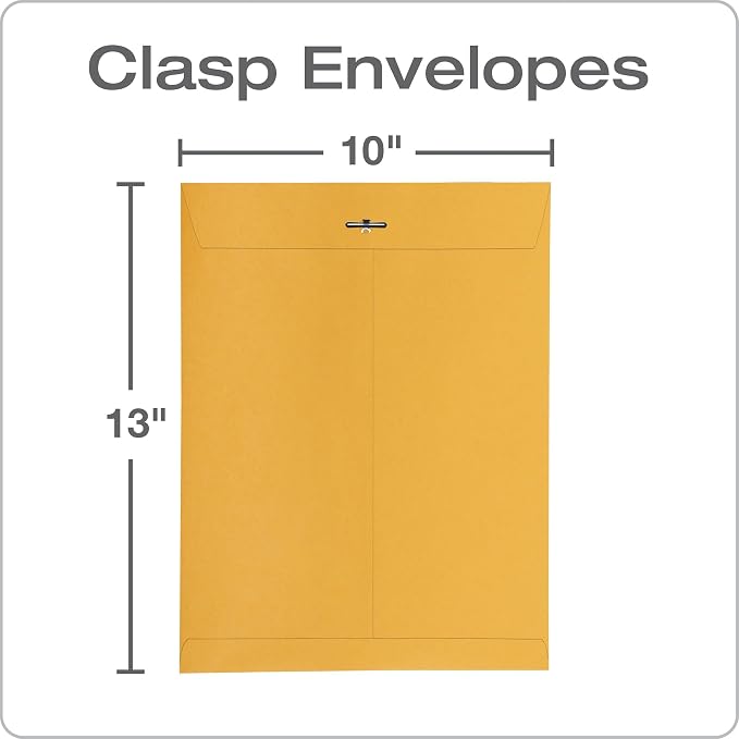Quality Park 10 x 13 Clasp Envelopes, Moisture-Activated Adhesive - Image 2