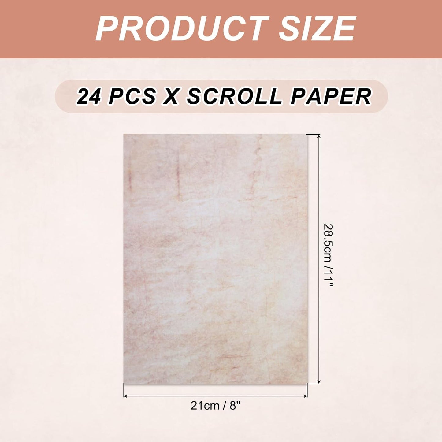MECCANIXITY 24 Sheets Vintage Cotton Paper Printer Edge Paper Thick 120 GSM, Classic for Letter Writing, Invitations, Wedding-8 x 11 Inch,Gray Black Lines