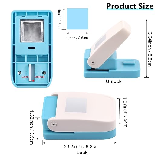 2Pcs Stamp Punches, 1x0.8 inch Rectangular Postage Stamp Shapes Puncher & 1" - Image 4