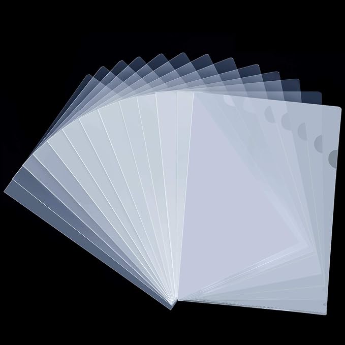 WOT I 48 Pack Plastic Clear Document Folders by WOTI